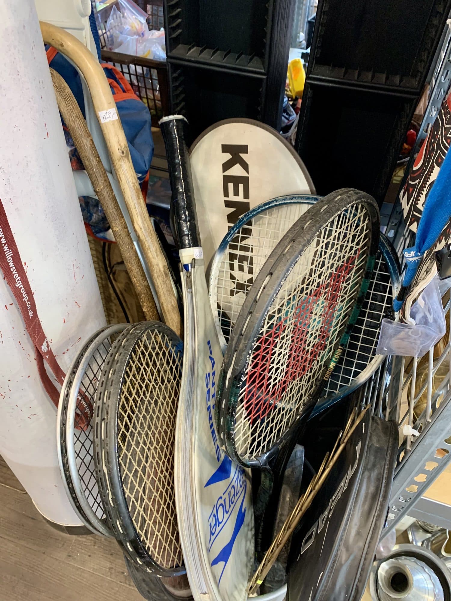 Lietotas tenisa raketes, dažādi zīmoli, retro
